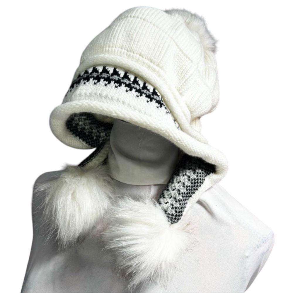 BELLADY Knitted Winter Hat and fingerless mittens Set (1P0001)